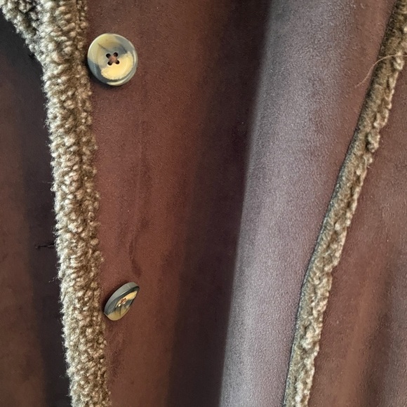 L.L. Bean Faux Suede Sherpa-Lined Jacket Brown XL | Cozy Cabin-Core Winter Coat - Picture 8 of 11